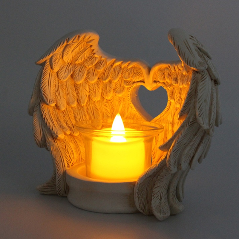 Giá Đỡ Nến Hình Đôi Cánh Thiên Thần Bằng Nhựa Resin Trang Trí Bàn Ăn / Phòng Khách