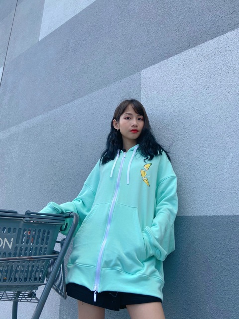 [CHÍNH HÃNG - TẶNG TÚI TOTE] Áo Khoác Trái Chuối Hoodie Zip-Up Black Monkey - Banana Killer Màu Xanh Mint | BigBuy360 - bigbuy360.vn