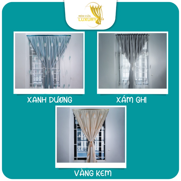 Rèm Cửa Dán Tường Chống Nắng 2 Lớp Voan Họa Tiết, Màn Cửa Trang Trí Decor Phòng Ngủ Không Cần Khoan Tường