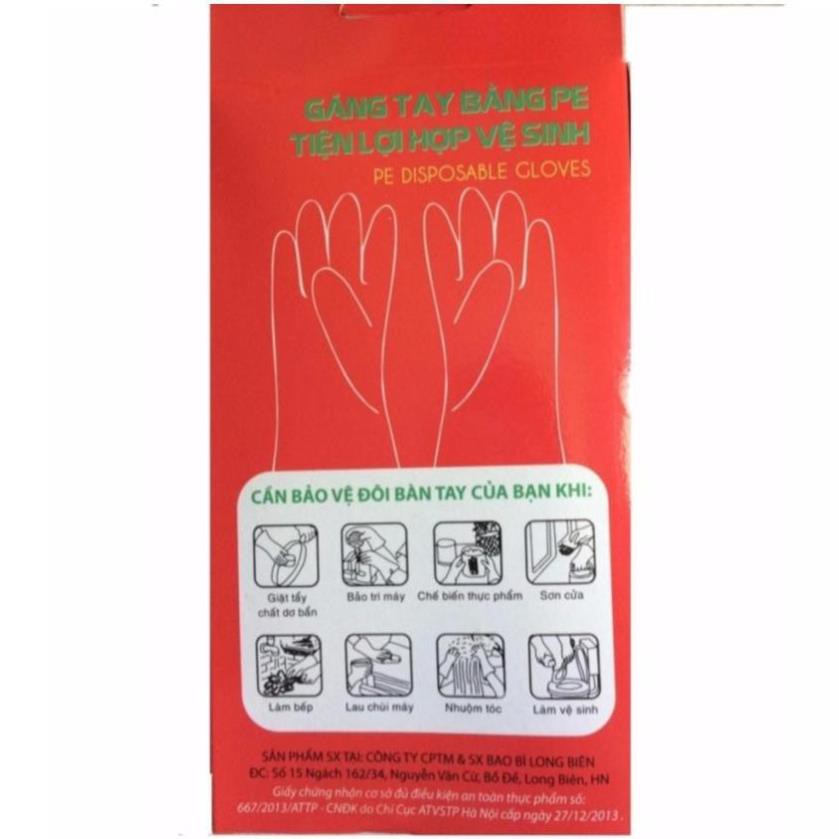 Hộp 80 chiếc găng tay nilon dùng 1 lần giá tốt