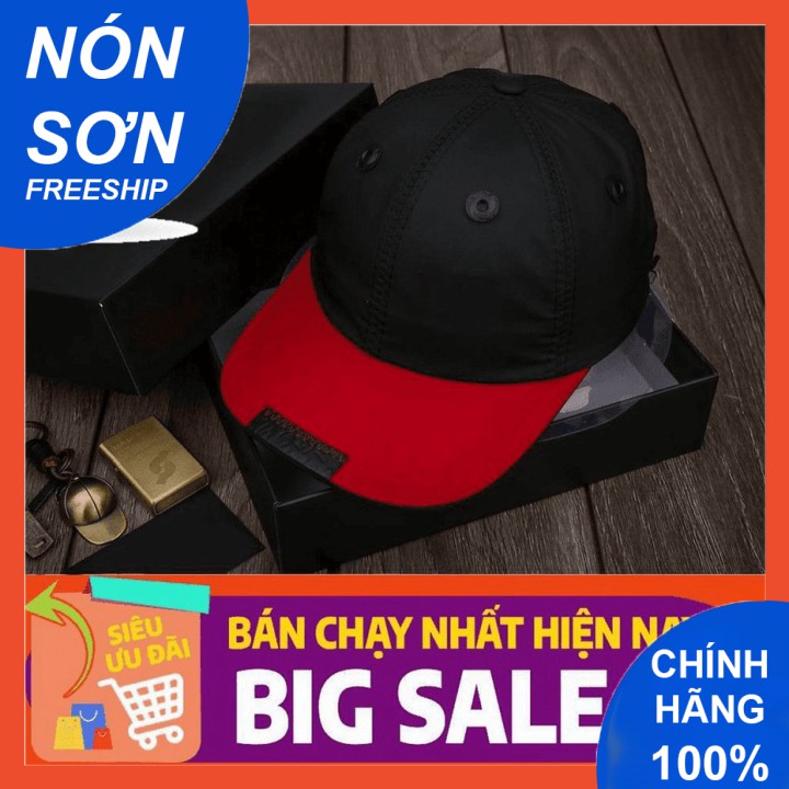Mũ Lưỡi Trai Nón Sơn Vải Dù Đen Đỏ Chính Hãng Hàng Chuẩn Tem 7 Màu Thời Trang Cao Cấp Mới 2023