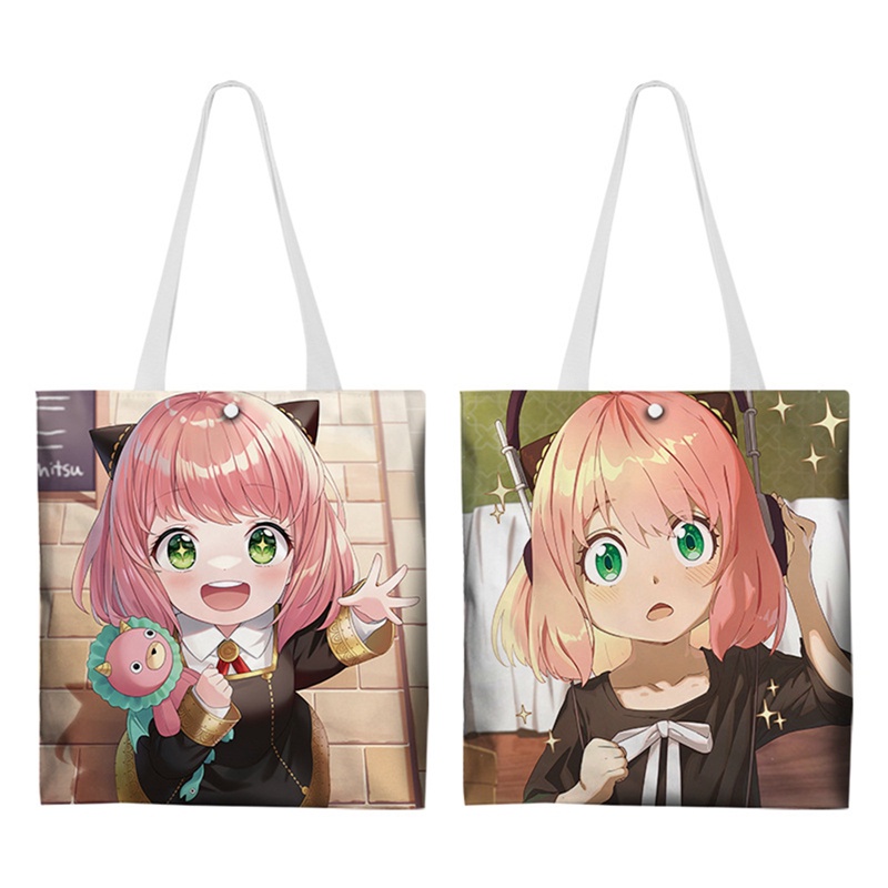 Túi Xách Canvas Cỡ Lớn Họa Tiết Anime Spyxfamily