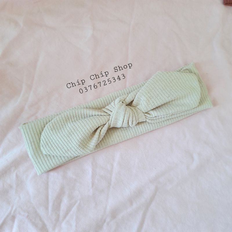 Turban , Băng đô xoắn chéo cotton  Hàn cho bé gái
