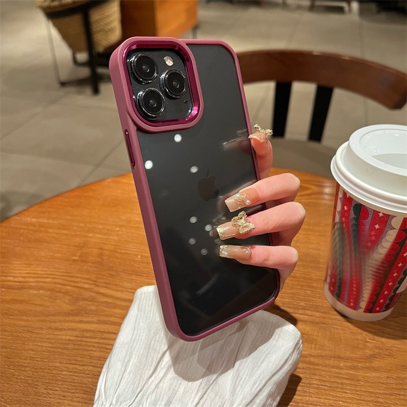 Ốp Điện Thoại Khung Mềm Trong Suốt Chống Sốc Sang Trọng Cho IPhone13 12 11 Pro Max X XR XS