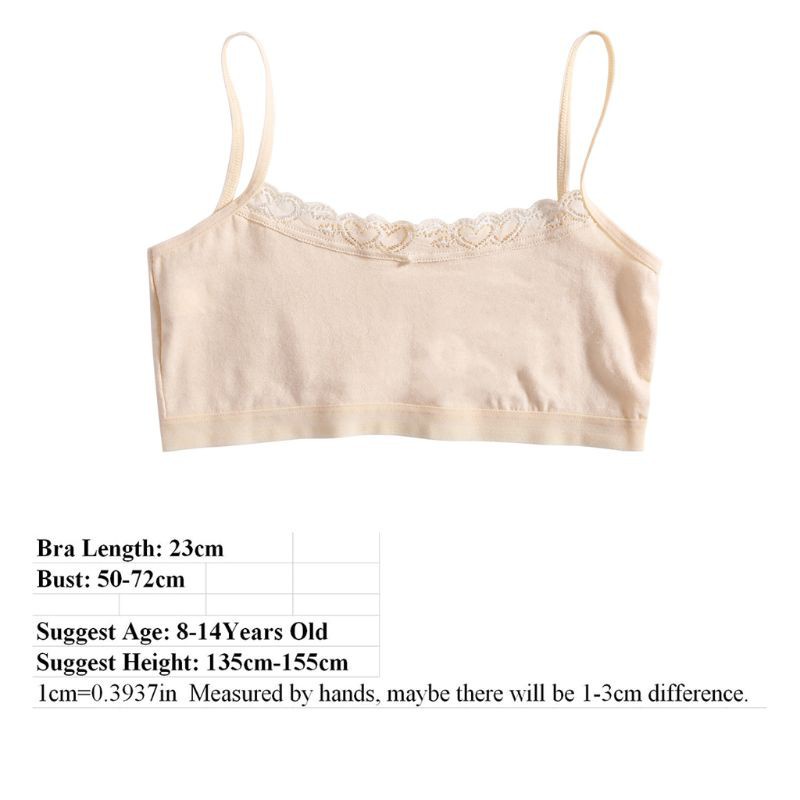 Set 4 Áo lót vải cotton Phối Ren Thời Trang Mùa Hè Cho Bé Gái