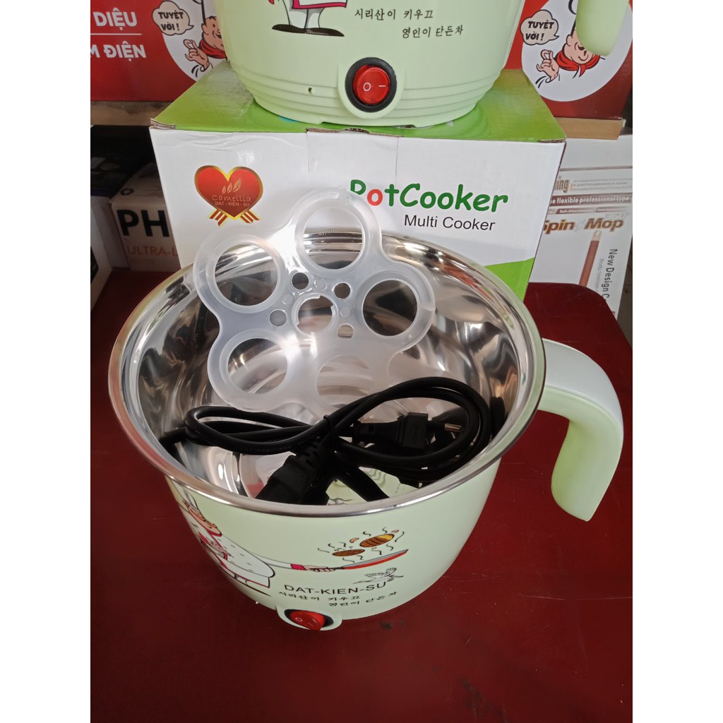 Nồi Nấu Đa Năng - Ca Nấu Mỳ Siêu Tốc Kèm Khay Hấp - Loại Tốt Bảo Hành 6 Tháng