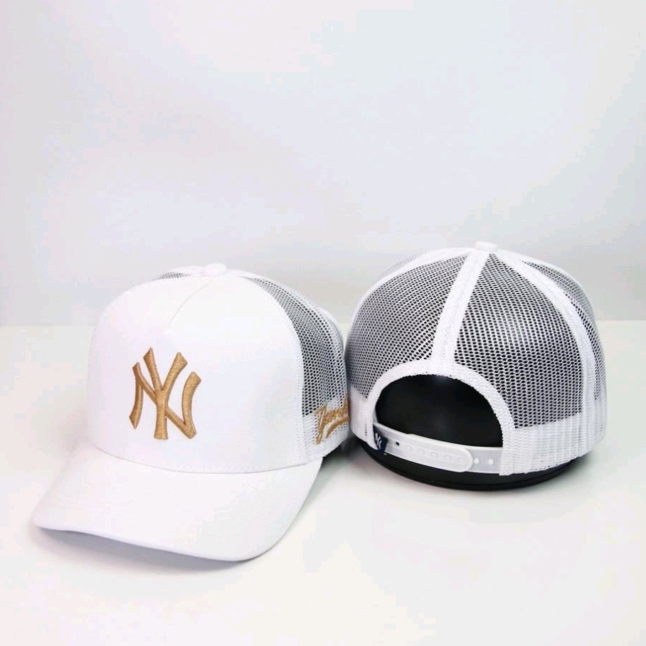 Nón kết MLB NY Yankee cotton thêu logo nổi cao cấp, bên hông có chữ Yankees, đuôi lưới full tem tag mã vạch free size