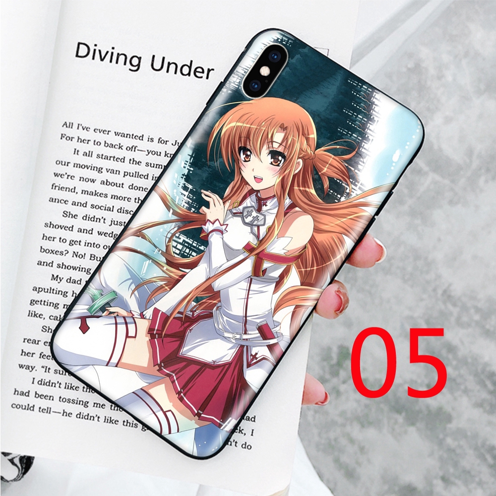 Ốp điện thoại silicon dẻo in hoạt hình Sword Art Online Asuna cho iPhone 5 5S 6 6S Plus 7 8 SE X XR XS Max