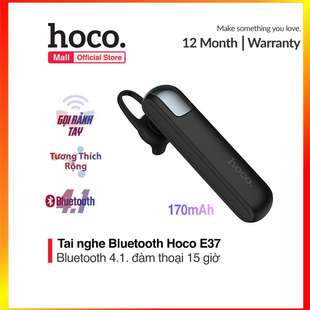 Tai nghe Bluetooth Wireless V4.1 WT Hoco E37 - 170mAh - Không dây, âm thanh sống động  - SmartShop