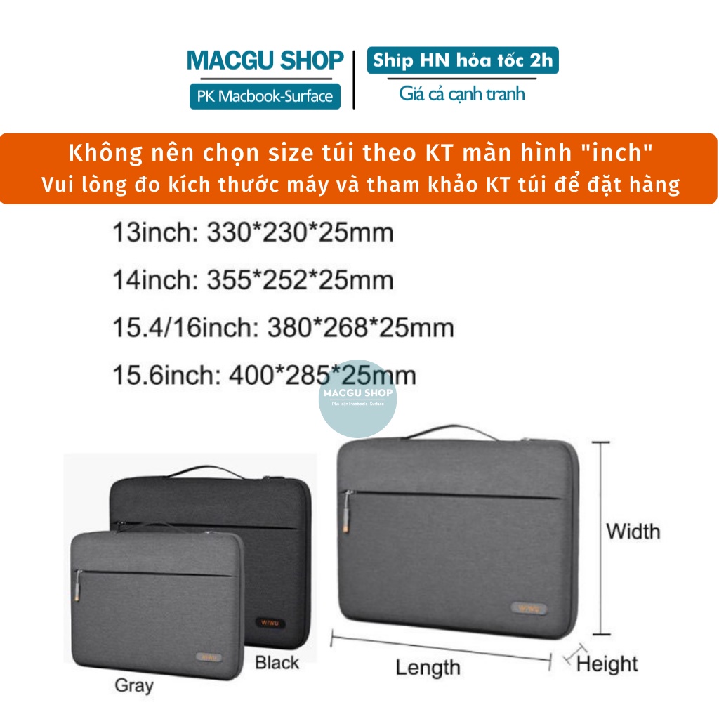 Túi chống sốc macbook laptop cao cấp Wiwu Pilot Sleeve. Túi xách cầm tay laptop macbook chống sốc, chống nước đủ dòng