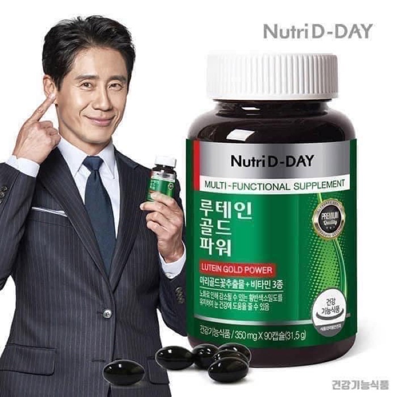 Viên uống Bổ mắt Nutri D-Day Giảm nhức mỏi mắt, Ngăn ngừa bệnh và Phát triển Thị lực PREMIUM LUTEIN PLUS 12