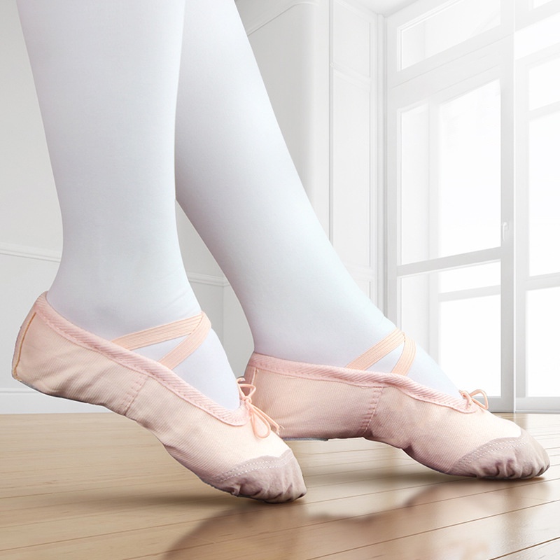 Giày múa ba lê AKKU màu hồng dễ thương thời trang cho bé gái
