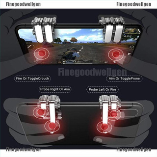 Finegoodwellgen W6 Metal Game Trigger Fire Button Smartphone Mobile Joystick Game L1 + R1 FGWG