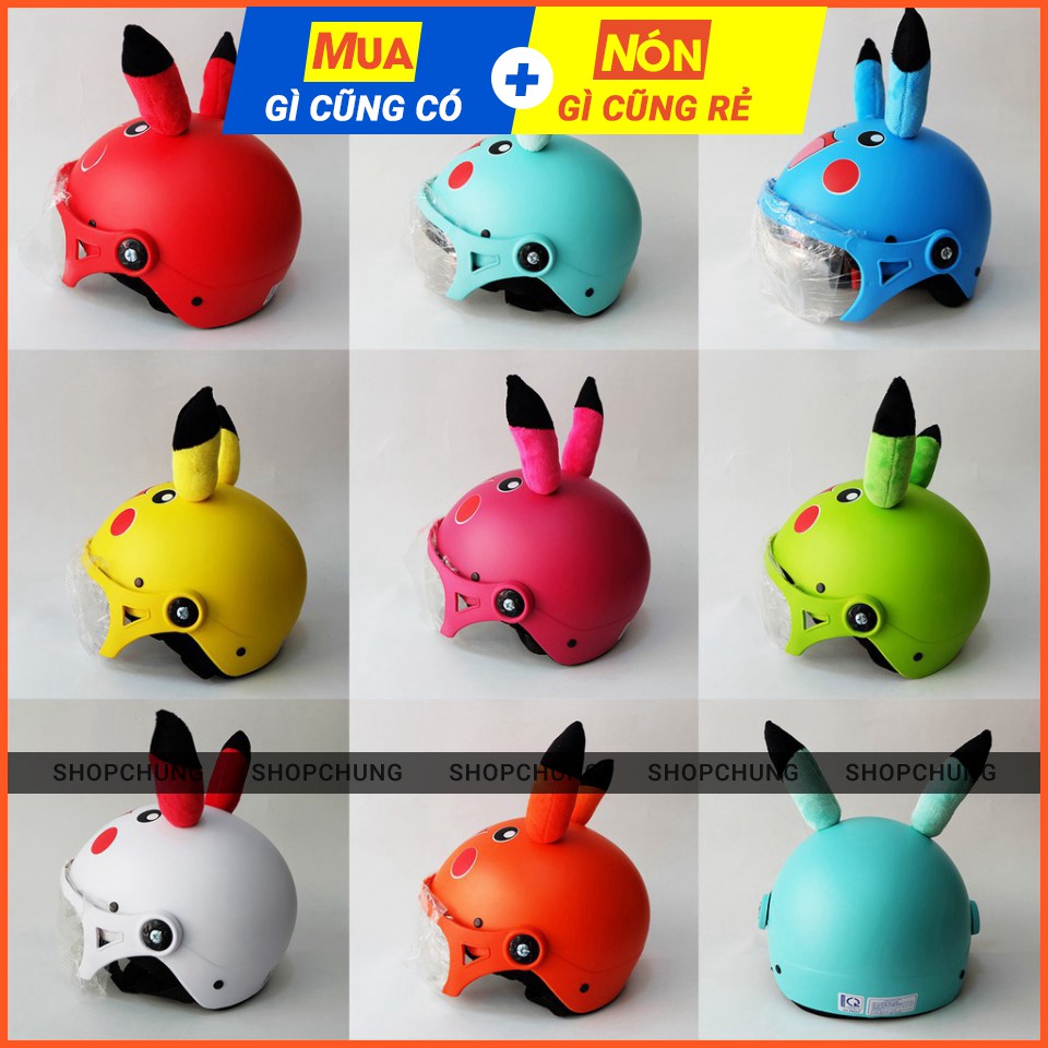 Mũ Bảo Hiểm Trẻ Em Pikachu Có Kính - CHO BÉ 2 ĐẾN 8 TUỔI - Dễ Thương - Cực Đẹp
