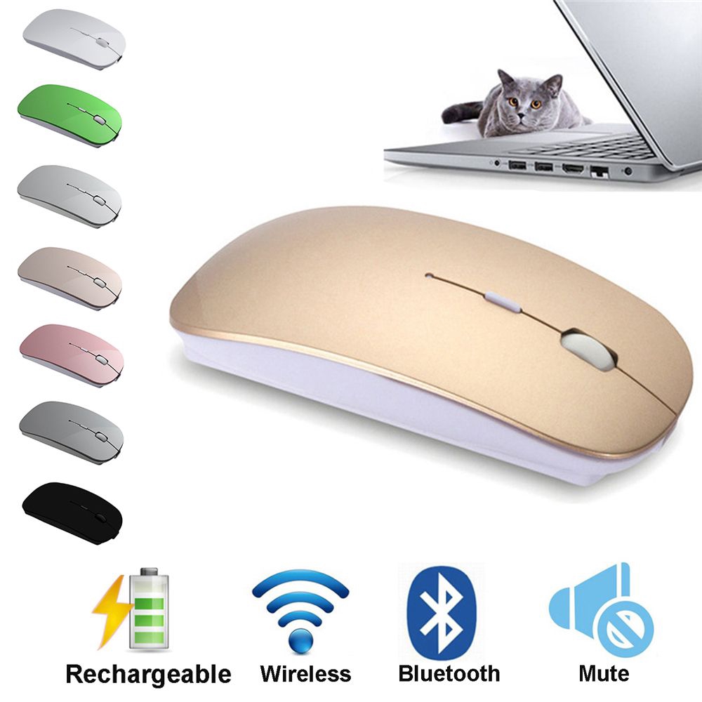 MYRON Super Slim Work Long Rechargeable Silent Button Ultra Thin Wireless Mouse