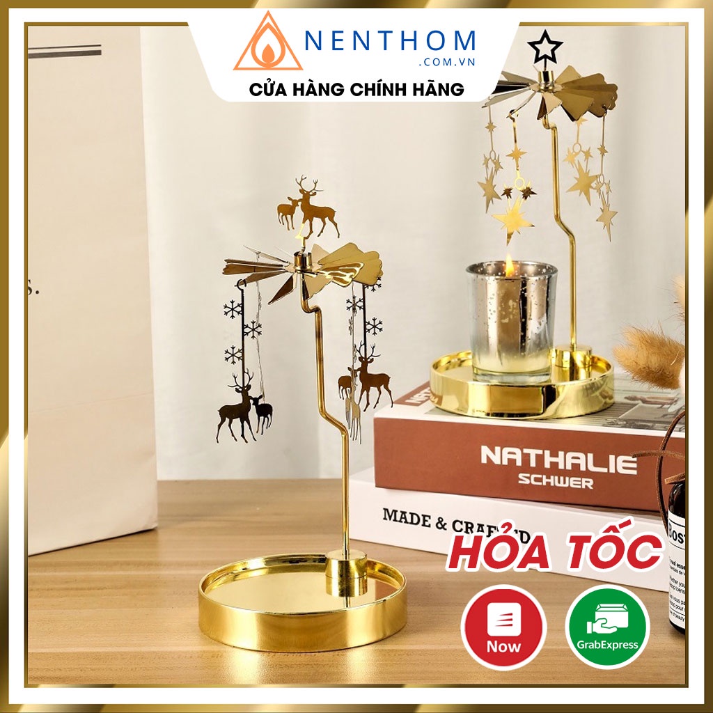 Chân Đế Xoay Chong Chóng Nến Thơm Khay Tròn Cao Cấp - CK05