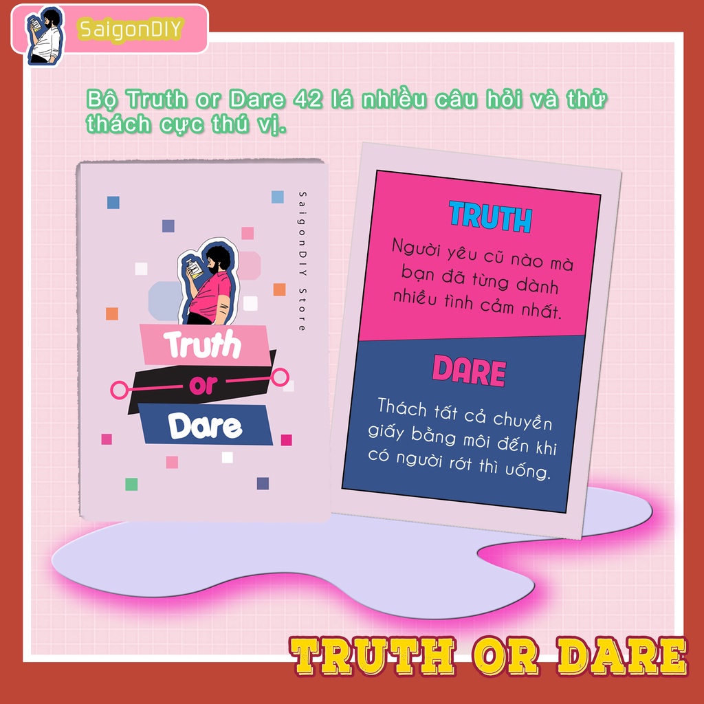 Bộ bài Truth or Dare 42 lá,  Hot trend đi nhậu Drinking game,  thử thách hay khi đi nhậu khuấy động tụ tập bạn bè