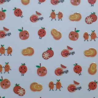 Decal dán móng trang trí quả cam cute