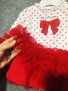 Set bộ Noel Little Me đỏ Auth cho bé gái