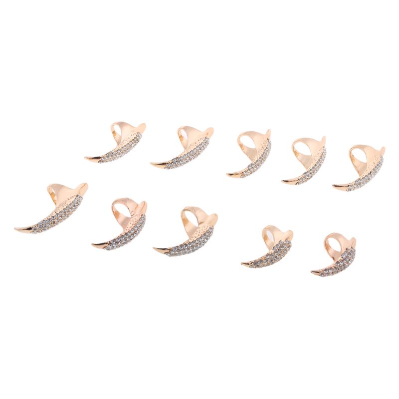 Set 10 Nhẫn Móng Vuốt Đại Bàng Phong Cách Gothic Cho Tiệc Halloween