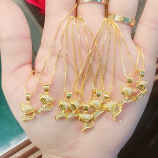Dây chuyền hồ ly bạc xi vàng