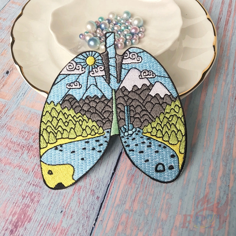 ☸ Ins - Blue Ocean : Bear / Whale / Lung Iron-on Patch ☸ 1Pc/4Pcs DIY Sew on Iron on Badges Patches