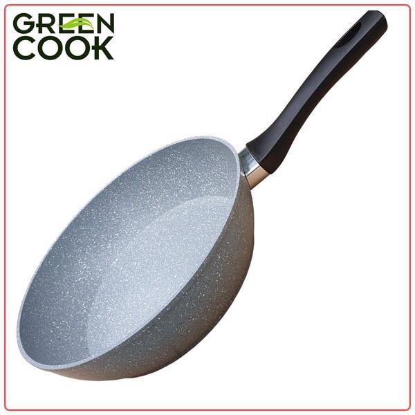 Chảo sâu lòng vân đá đáy từ 깊은 팬, chảo chống dính bếp từ Green Cook GCP02 TH Hàn Quốc