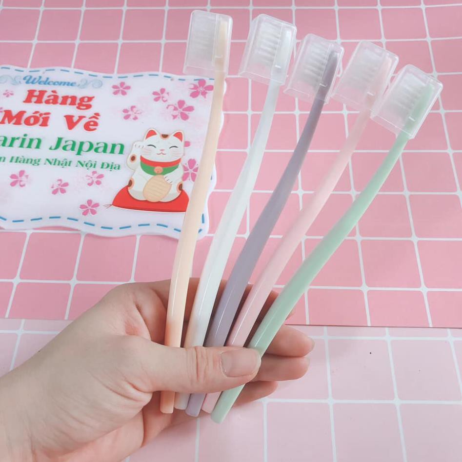 (Sét 5 chiếc) Bàn chải đánh răng Nhật Bản có kèm đầu bảo vệ bàn chải