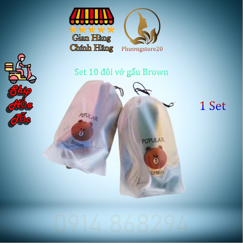 Tất Vớ Gấu Brown, Chất Vải Cotton Mềm Mại, Set 10 Đôi [HCM]