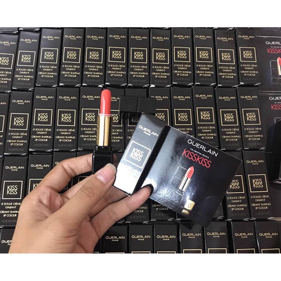 Son mini Guerlain kiss kiss màu 344 sexy coral