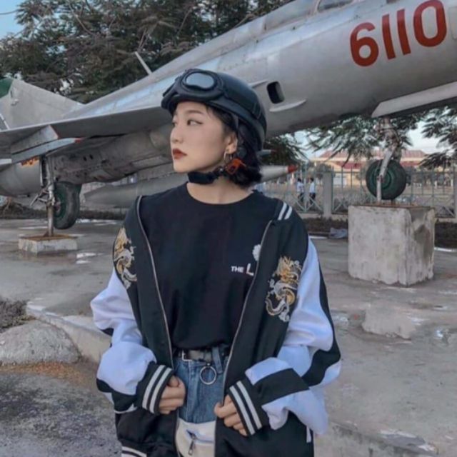 [Ảnh thật] ÁO KHOÁC BOMBER ULZZANG PHỐI ĐEN TRẮNG UNISEX TTPM93