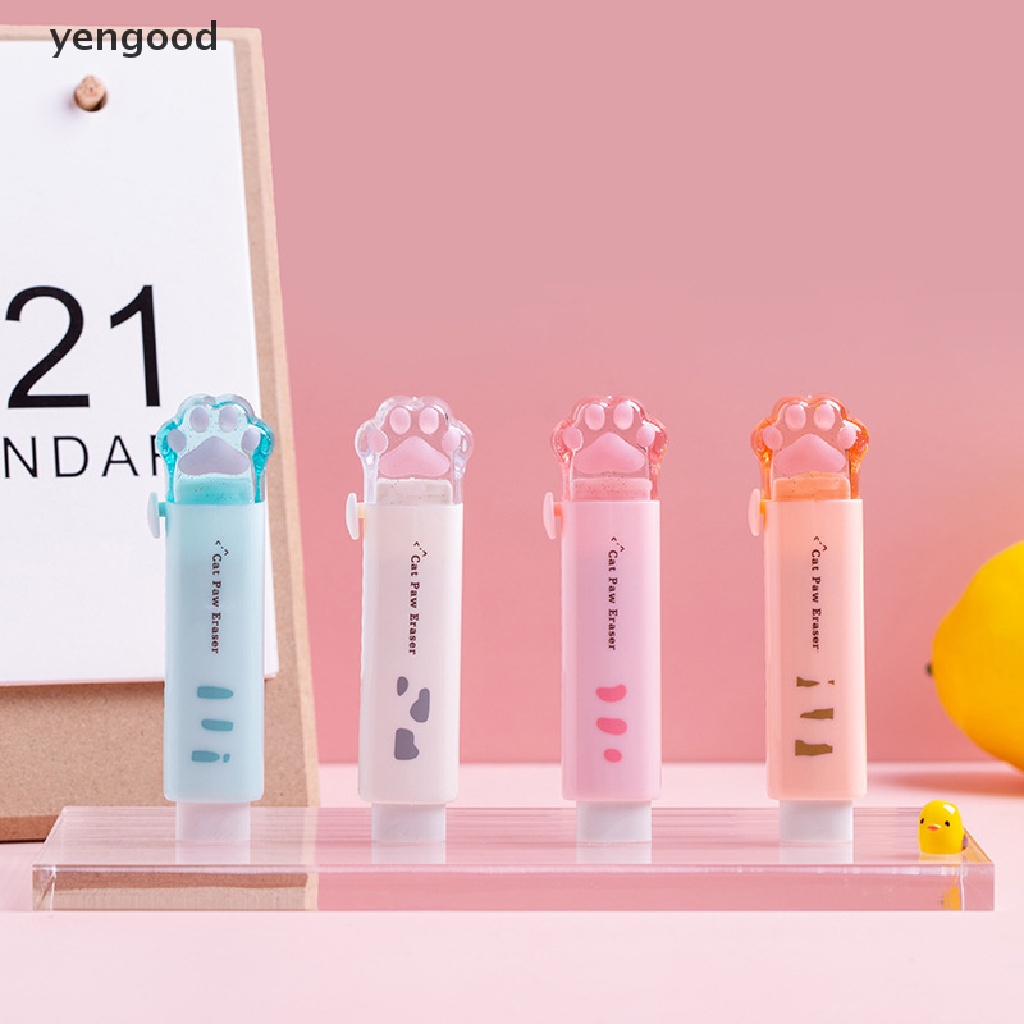 (ydWR) Gôm Tẩy Hình Dấu Chân Mèo Bằng Cao Su Dễ Thương