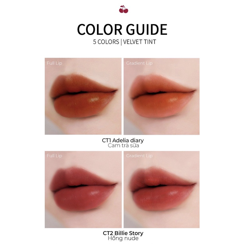 Son Kem Lì, Lên Màu Chuẩn Dearmay California Cherry Velvet Tint 4.4g