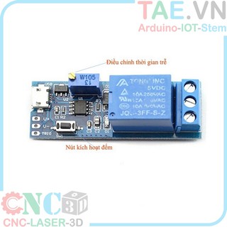 Mạch Tạo Trễ Kích Relay 0 - 24s Bằng Nút Nhấn
