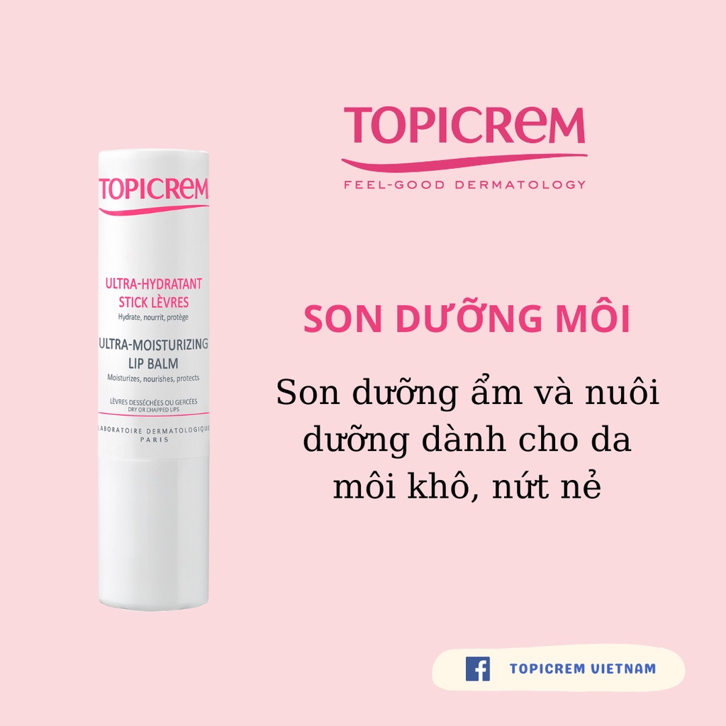 Son dưỡng môi - TOPICREM Ultra-Moisturizing Lip Balm 4g [Nhập Khẩu Chính Hãng]