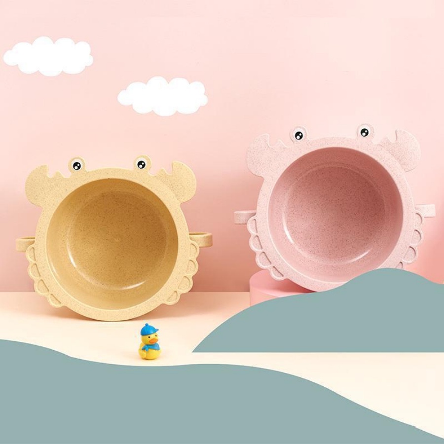 Bát Ăn Dặm Lúa Mạch Kiểu Nhật Hình Cua Đáng Yêu An Toàn Cho Bé YOOTA BABY Kích Thích Bé Ăn Ngon