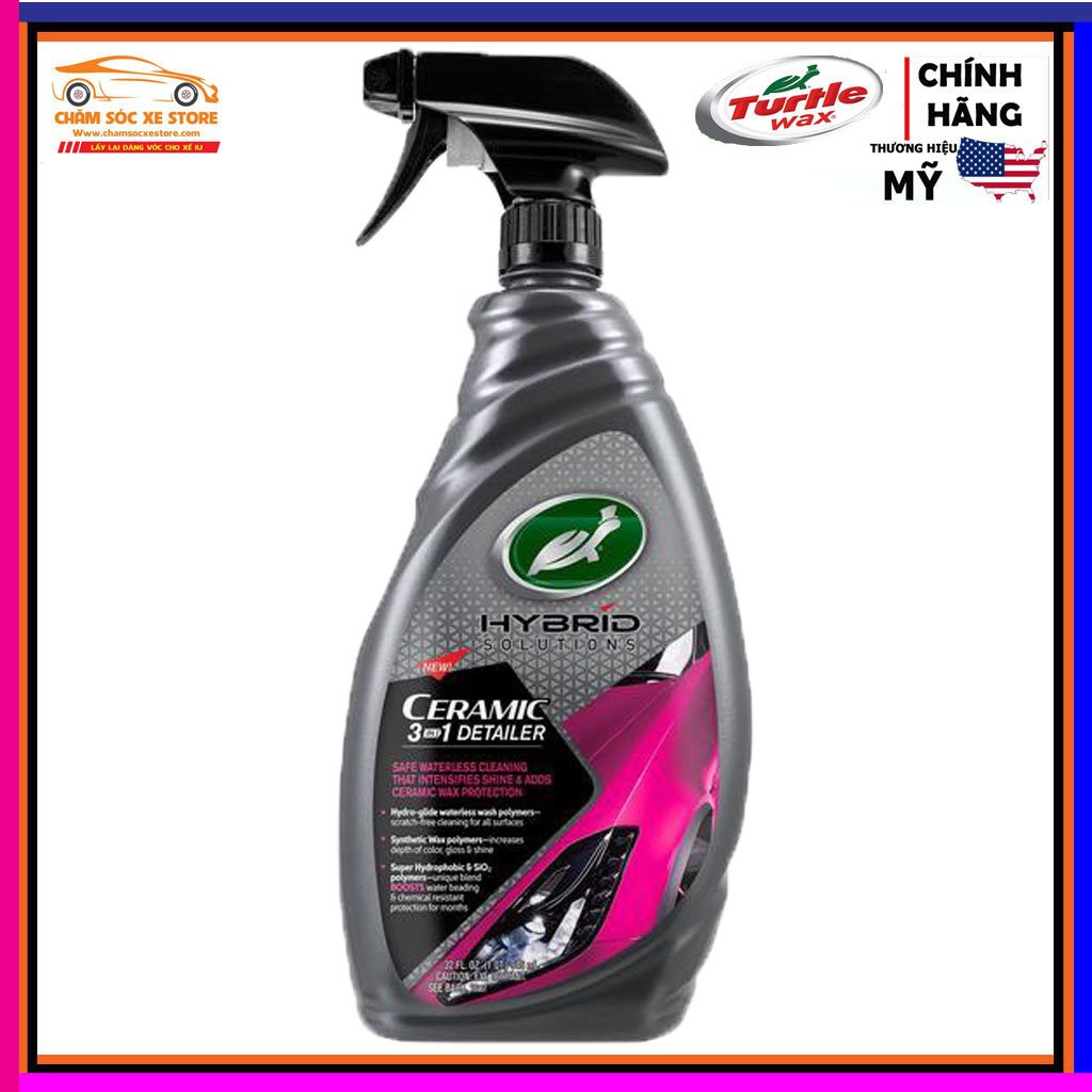 Wax bóng sơn với độ phủ cao Turtle Wax Hybrid Solutions Ceramic 3in1 Detailer 946ml chamsocxestore