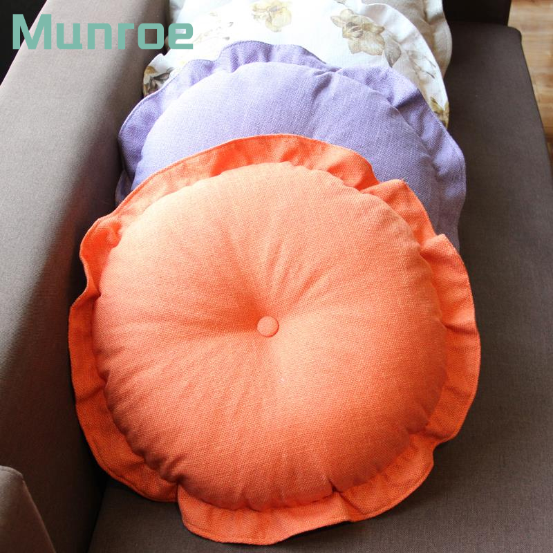 Đệm Ngồi Tatami Tròn Bằng Vải Lanh Dày Dặn Cho Phòng Khách / Phòng Ngủ