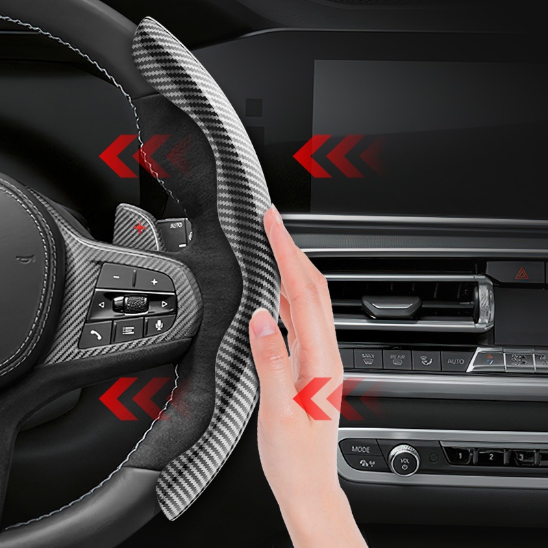 Bộ 2 Vỏ Bọc Vô Lăng Xe Hơi Bằng Sợi Carbon Cho Toyota VIos Yaris Corolla Cross Wish Revo CHR Avanza Fortuner Rush Wigo Innova raize Calya Etios Rav4 Hilux Camry