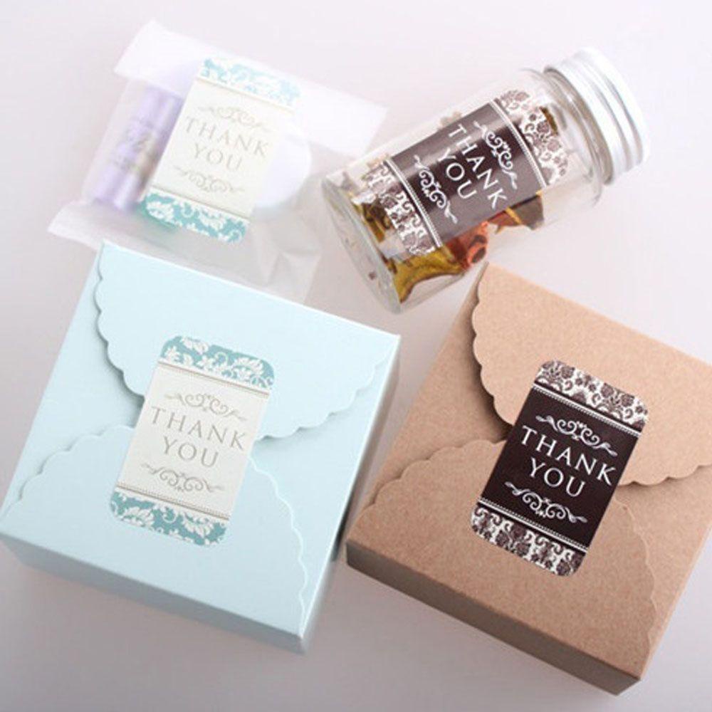 JARRED Bộ 60 Miếng Dán Trang Trí Hộp Kẹo In Chữ Thank You Kiểu Giáng Sinh Sáng Tạo