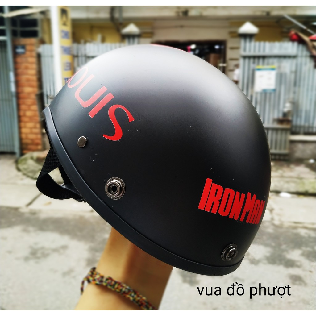 COMBO mũ 1/2 iron man + kính uv400 bảo vệ mắt