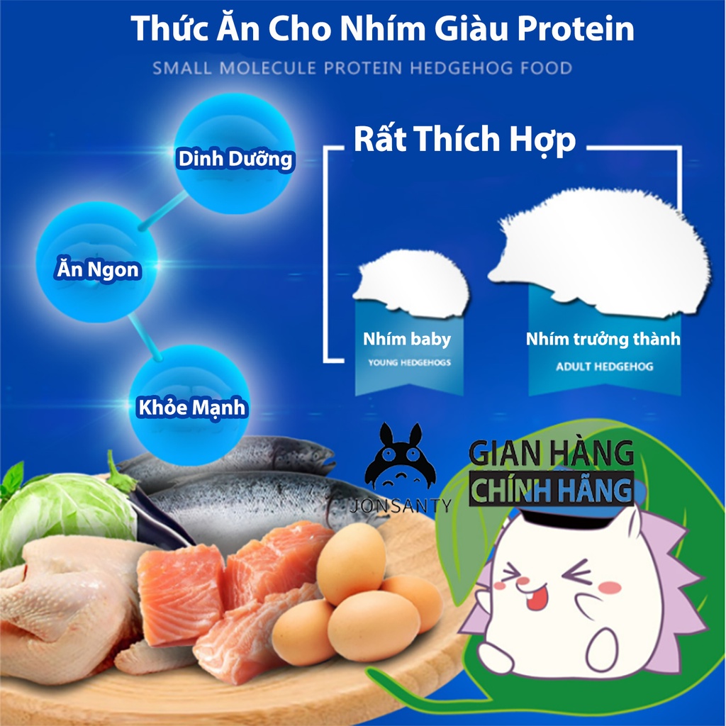 Thức ăn cho nhím kiểng, đồ ăn nhím cảnh đầy đủ chất, hàm lượng protein dinh dưỡng cao hãng JONSANTY 1200ml/500gr cst790