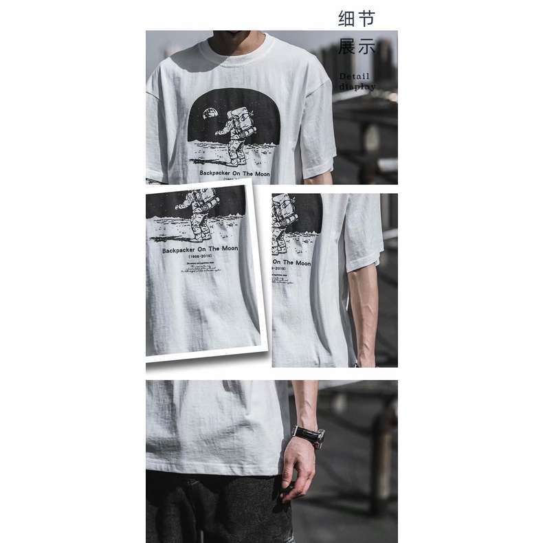 Áo Thun Oversize Tay Ngắn In Hình Cá Tính Cho Nam Size M-8Xl