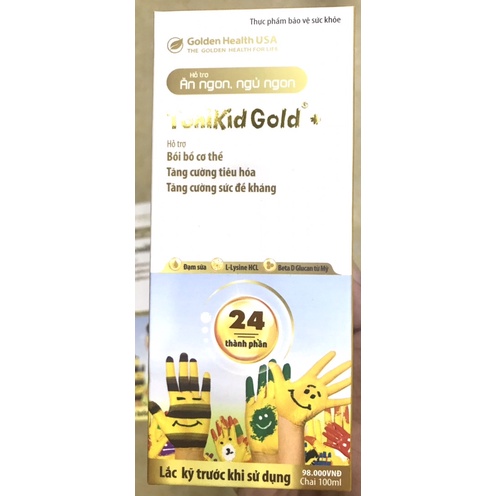 TONIKID GOLD HỖ TRỢ TĂNG CƯỜNG TIÊU HÓA , ĐỀ KHÁNG C 100Ml