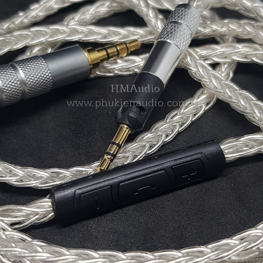 Dây tai nghe đồng mạ bạc OFC 1.0mm tết 8 - Sennheiser HD598/ HD560s