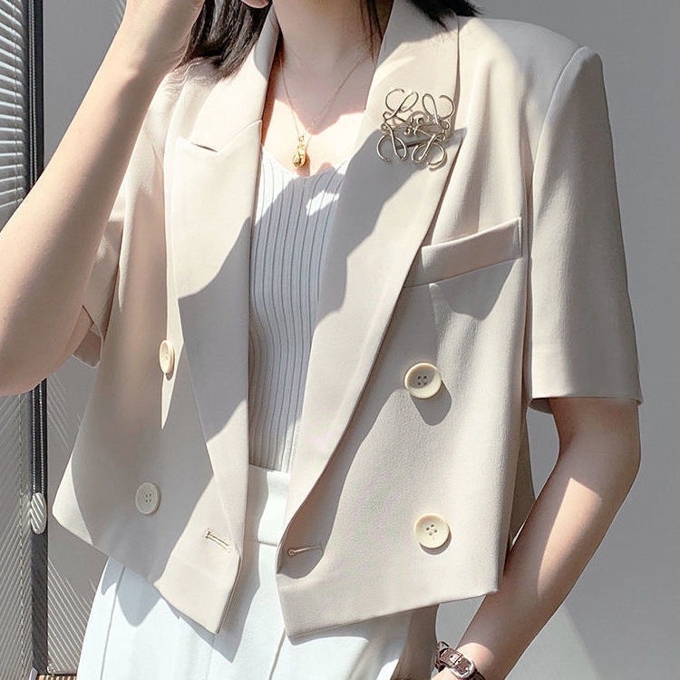 Áo Khoác Tay Ngắn Chất Liệu Satin Thiết Kế Mới Kiểu Dáng Đơn Giản Thời Trang Mùa Hè Dành Cho Nữ