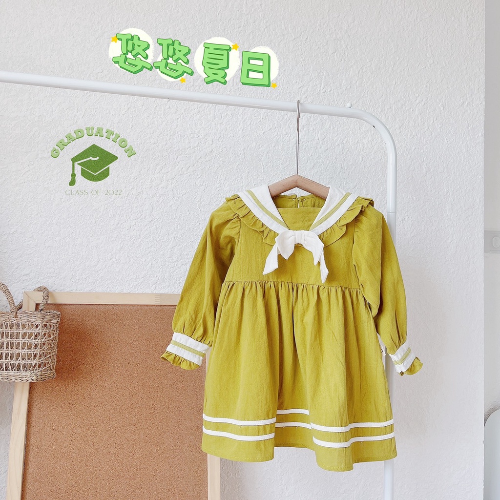 Váy thu dài tay dáng THỦY THỦ chất thô caro mỏng vừa cho bé 1-5 tuổi (Mã V300502)