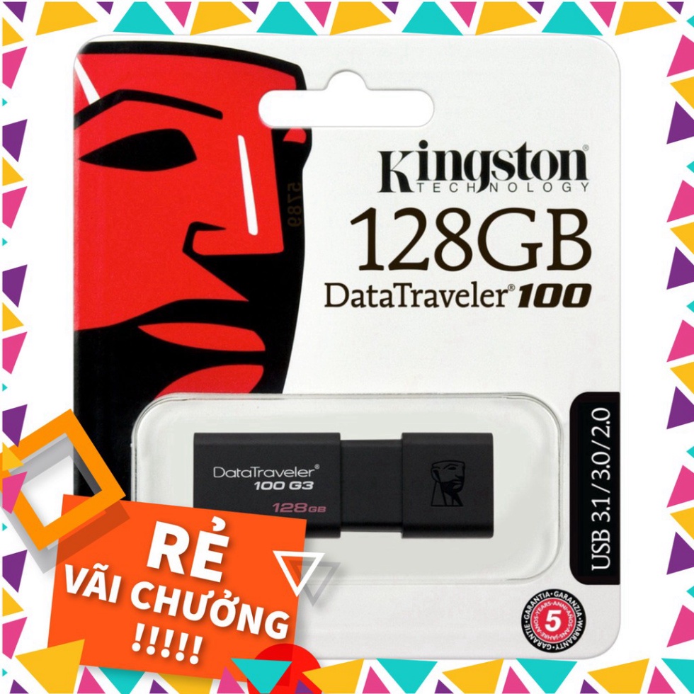 USB KINGSTON DT100G3 USB 3.0 128GB (SPC/ FPT)-Bảo hành 2 năm | BigBuy360 - bigbuy360.vn