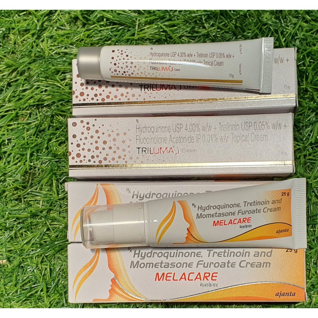 TRILUMA CREAM, MELACARE dạng vòi bơm - TIÊU CHUẨN VÀNG TRONG NÁM DA theo công thức Kligman melacare