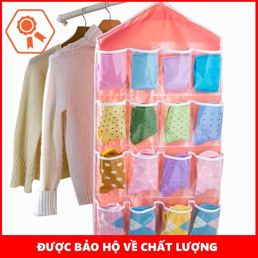 Túi treo đồ 16 ngăn đa năng tiện ích - Combo 2  túi treo đồ lót 16 ô